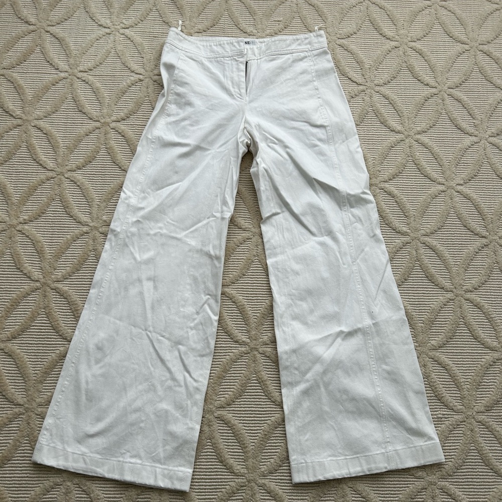 Chanel white wide leg pant